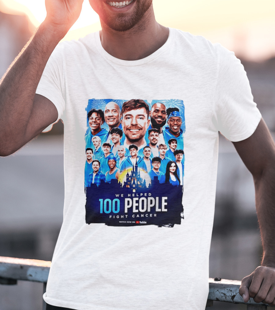 Mrbeast We Helped 100 People Fight Cancer YouTube Video Collaboration T-Shirt
