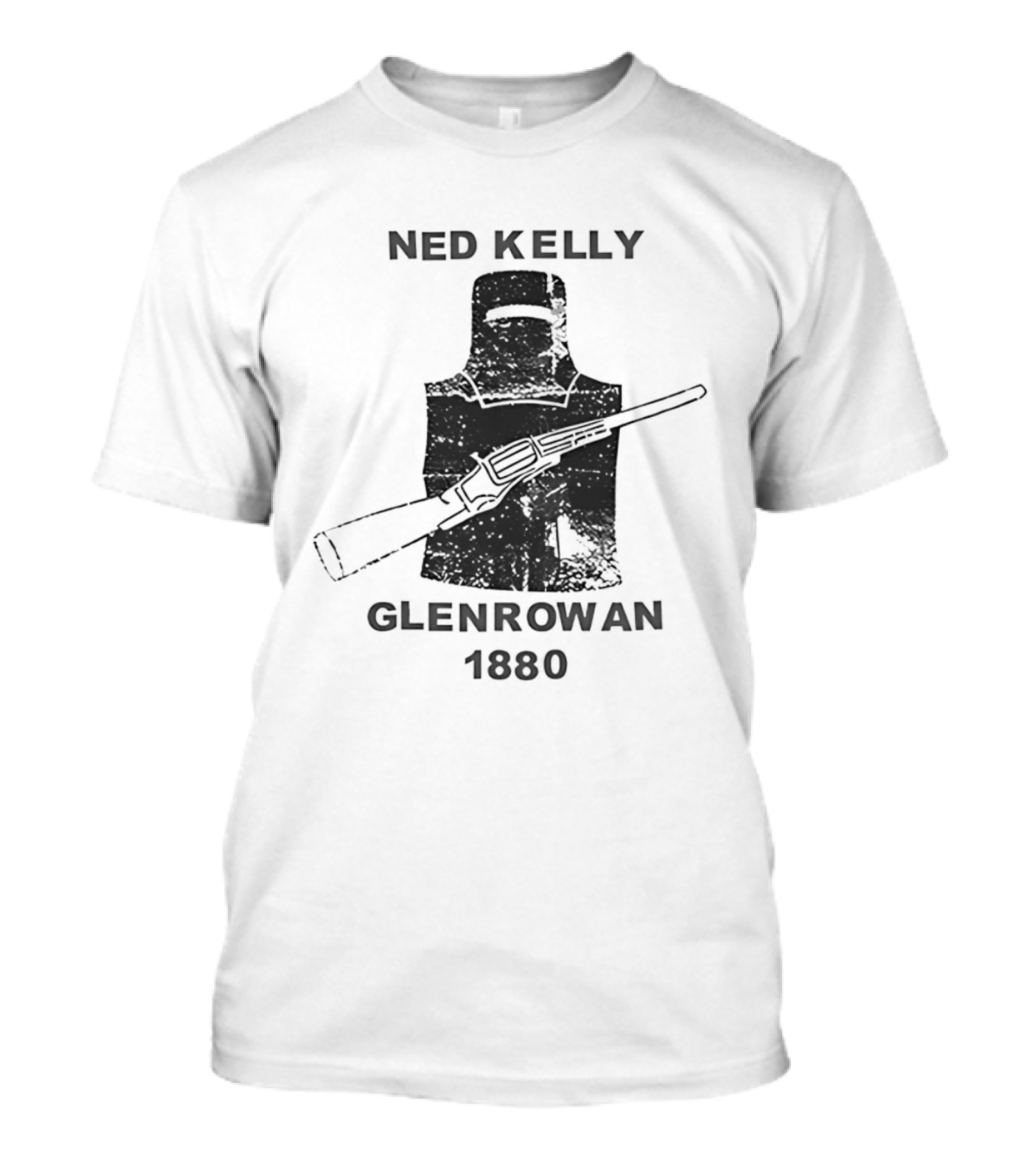 Ned Kelly Glenrowan 1880 Distressed Australian History Iconic Outlaw Image T-Shirt