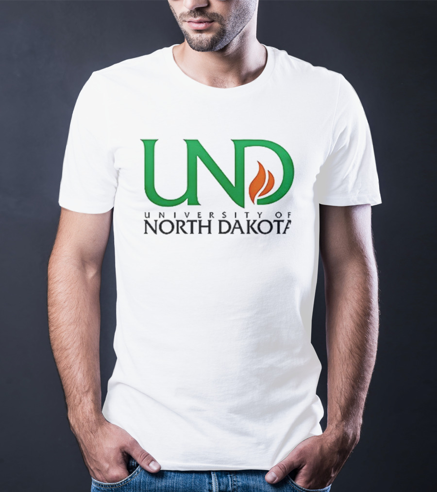 North Dakota Fighting Hawks Patriot USA Flag Charlie Kirk T-Shirt