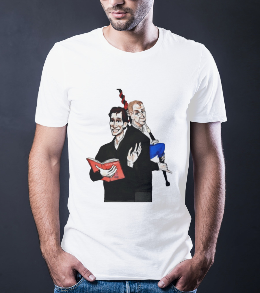 The Rest Is Politics Rory Stewart Red Book Talking Figure Cartoon T-Shirt