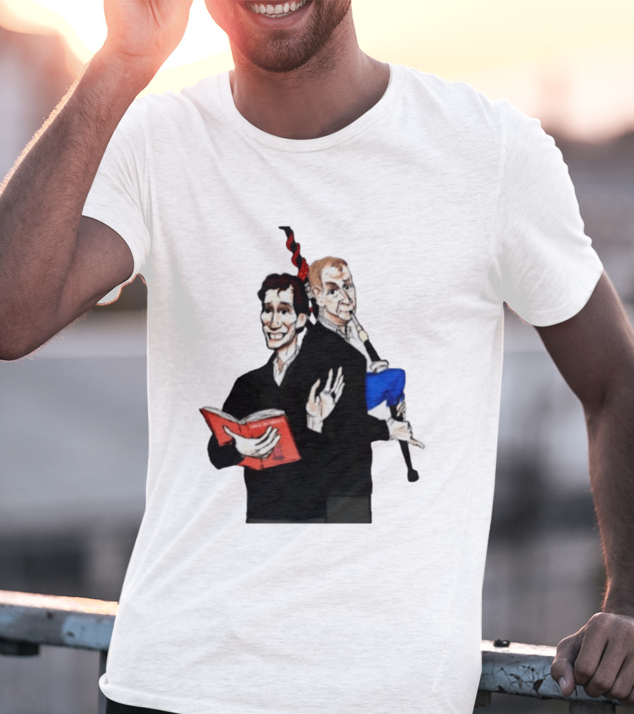 The Rest Is Politics Rory Stewart Red Book Talking Figure Cartoon T-Shirt