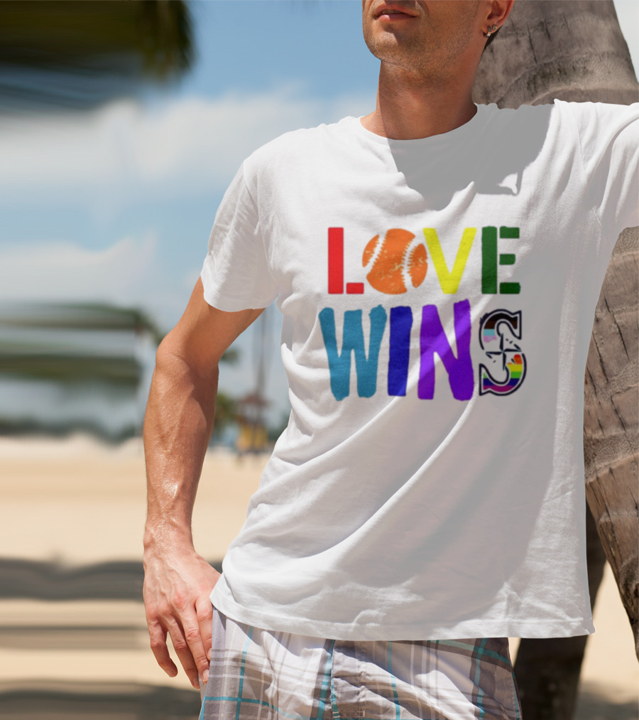 Julio Rodriguez Love Wins Seattle Mariners MLB Baseball T-Shirt