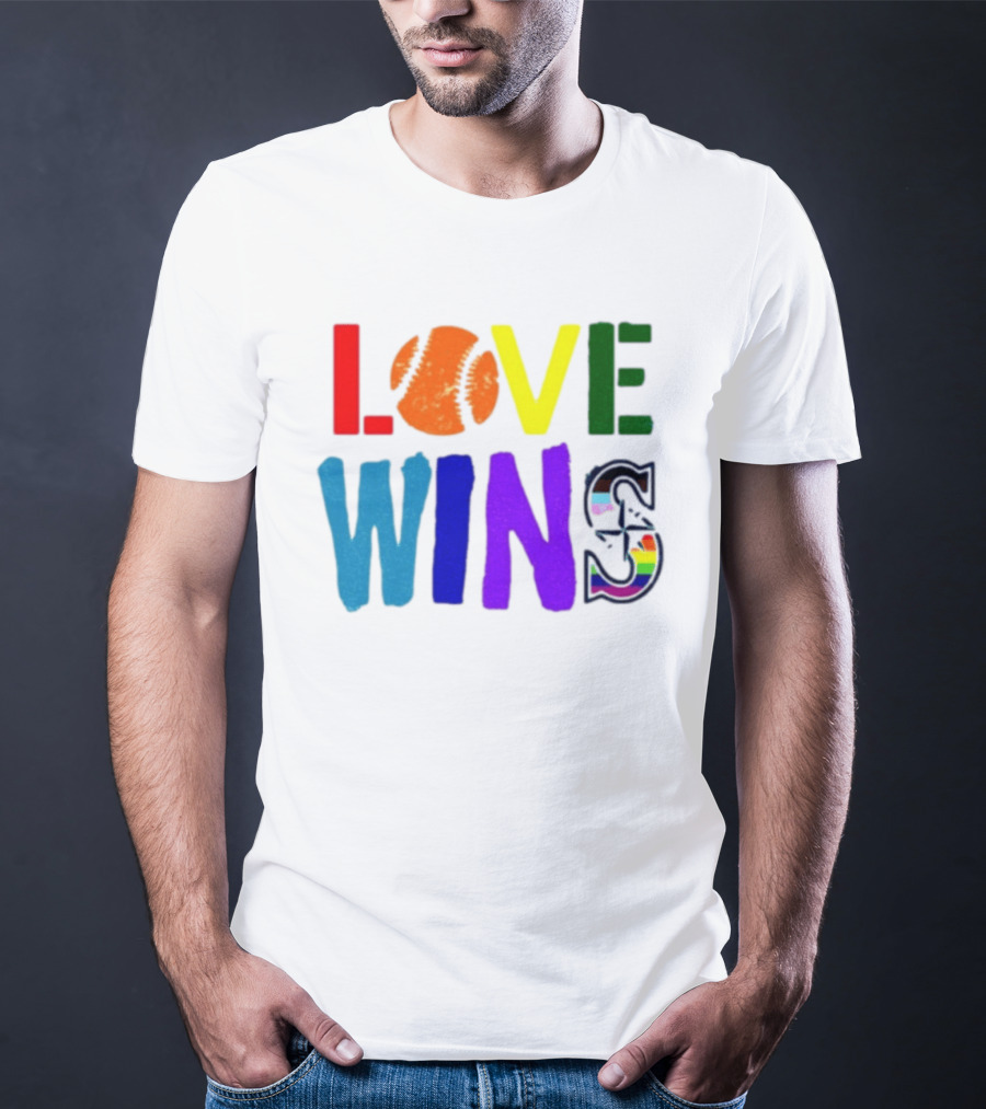 Julio Rodriguez Love Wins Seattle Mariners MLB Baseball T-Shirt