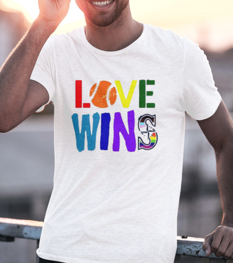 Julio Rodriguez Love Wins Seattle Mariners MLB Baseball T-Shirt