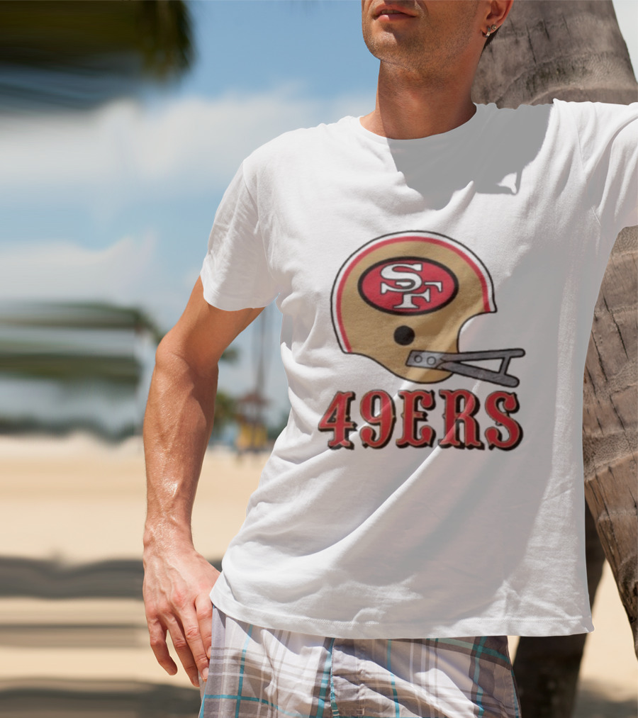 San Francisco 49ers SF Gold Helmet Big 49ers T-Shirt
