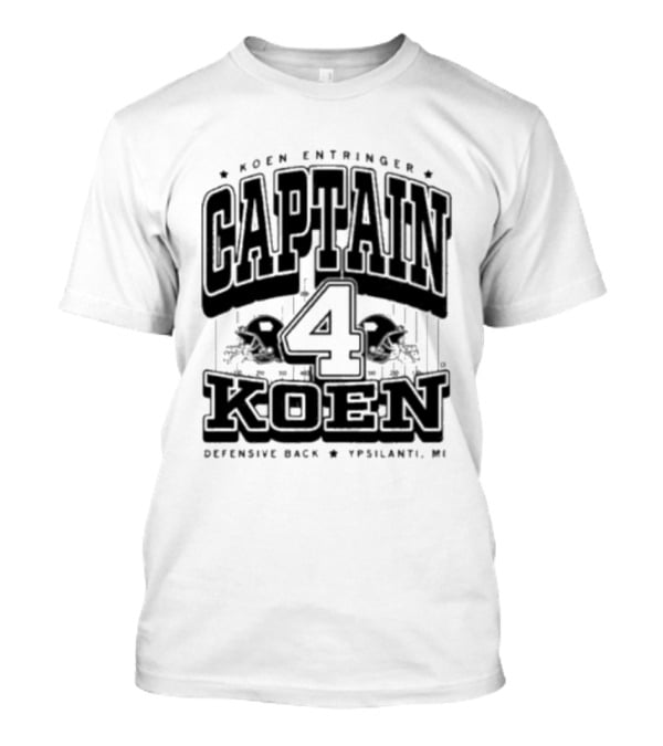 Koen Entringer Captain 4 Iowa Hawkeyes Defensive Back Ypsilanti MI T-Shirt
