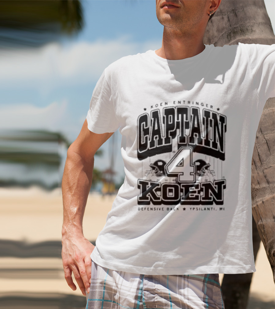 Koen Entringer Captain 4 Iowa Hawkeyes Defensive Back Ypsilanti MI T-Shirt