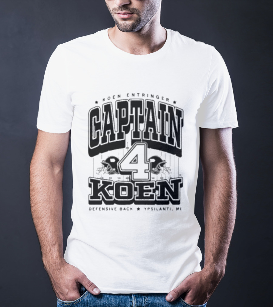 Koen Entringer Captain 4 Iowa Hawkeyes Defensive Back Ypsilanti MI T-Shirt