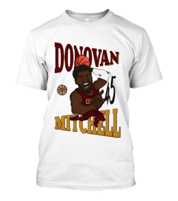 Donovan Mitchell Cleveland Cavaliers Basketball Number 45 Dunking T-Shirt