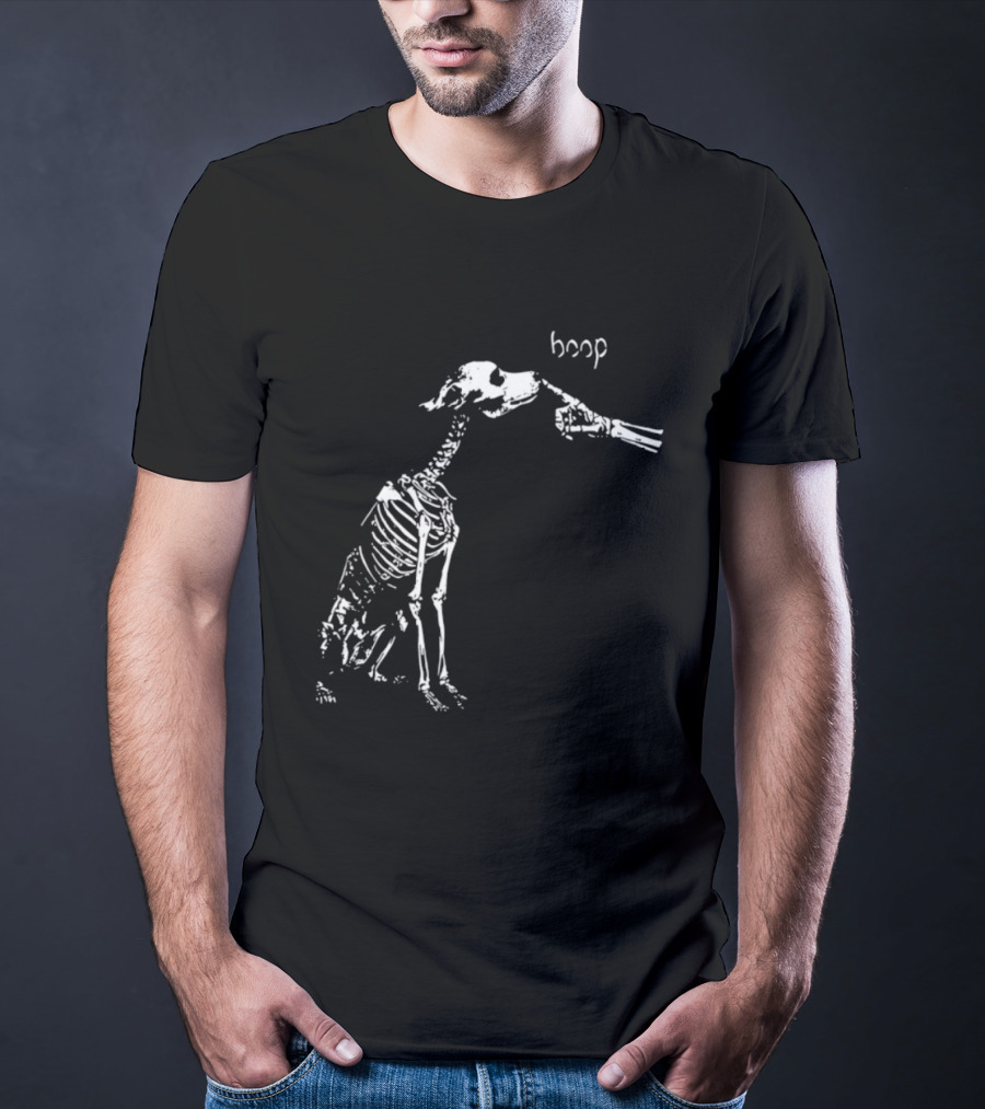 Skeleton Dog Boop Spooky Halloween Skeleton Boop T-Shirt