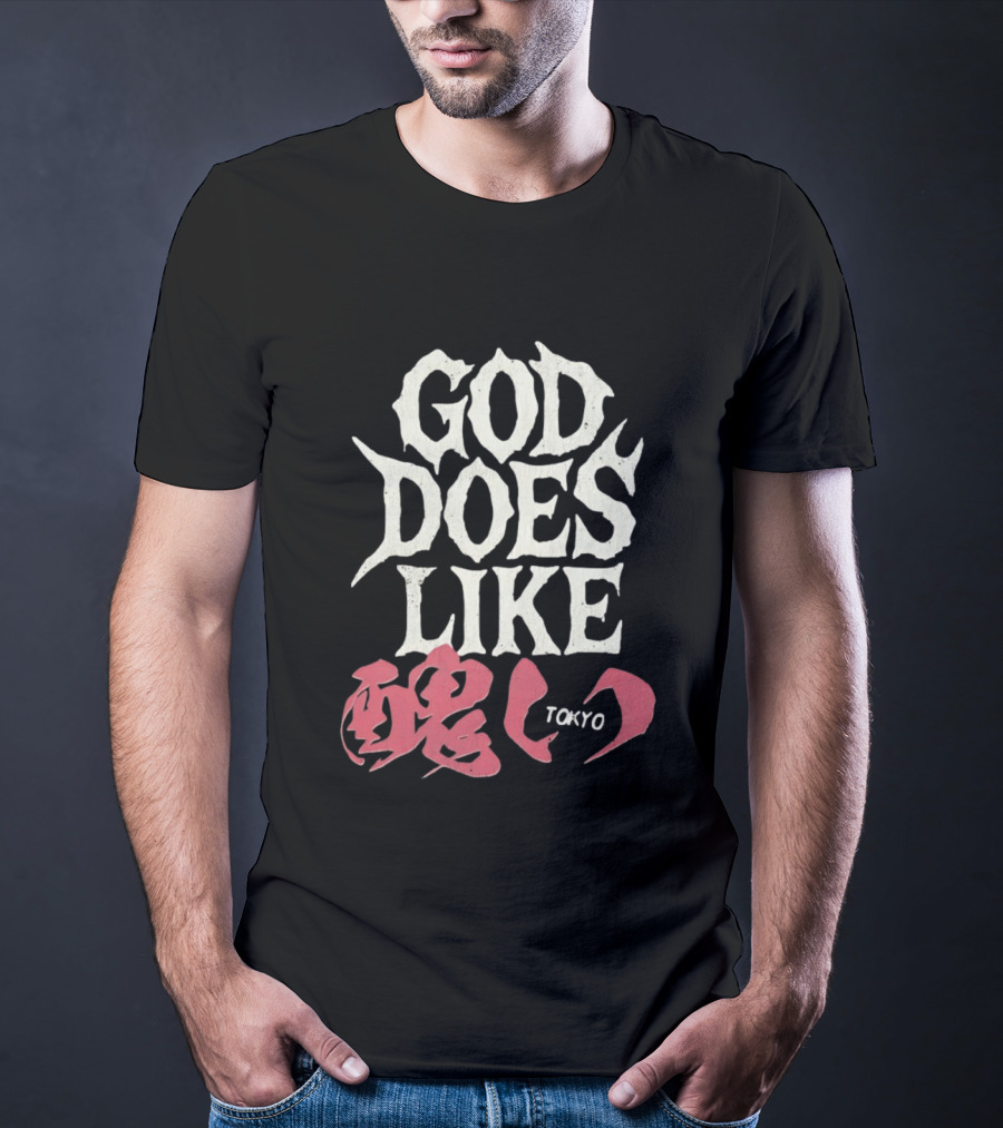 God Does Like Tokyo Japanese Kanji Soul Distressed T-Shirt