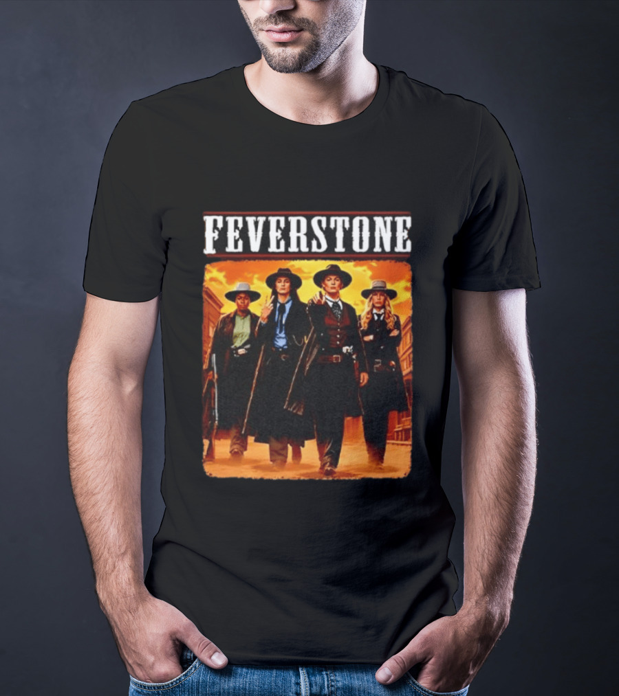 Feverstone Western Outlaws Indiana Fever WNBA Players As Gunfighter Team T-Shirt