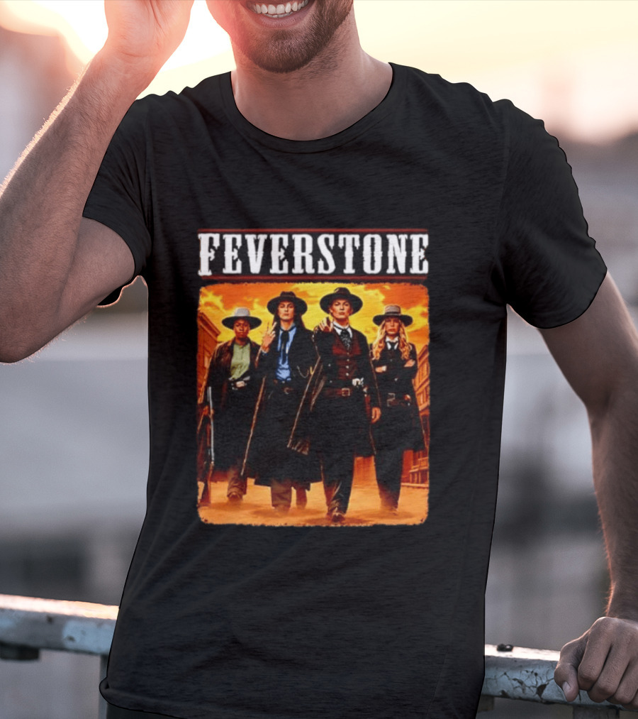 Feverstone Western Outlaws Indiana Fever WNBA Players As Gunfighter Team T-Shirt