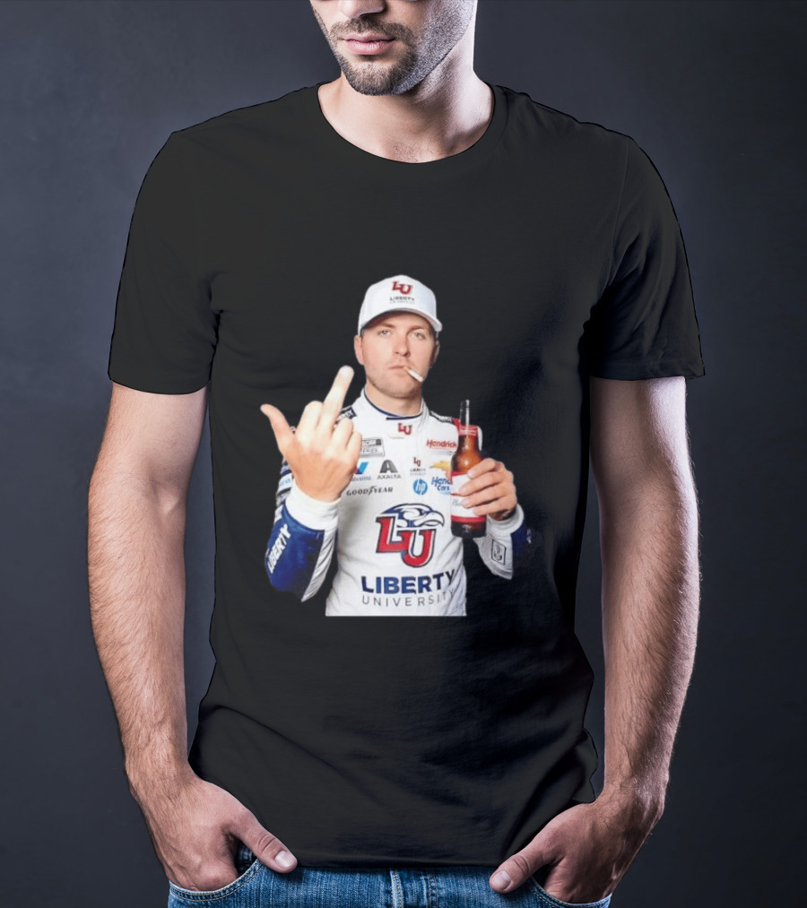 William Byron Liberty University Middle Finger Hendrick Motorsports NASCAR T-Shirt