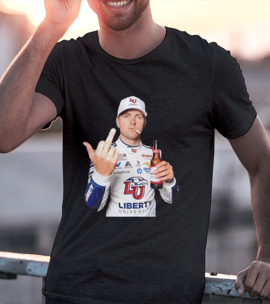William Byron Liberty University Middle Finger Hendrick Motorsports NASCAR T-Shirt