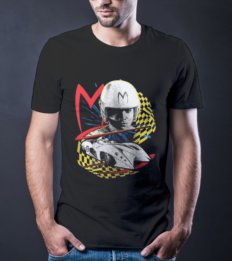 World Racing League WRL Speed Racer Mach 5 Checkered Flag Racing T-Shirt