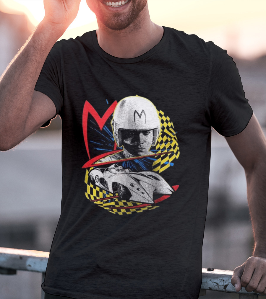 World Racing League WRL Speed Racer Mach 5 Checkered Flag Racing T-Shirt