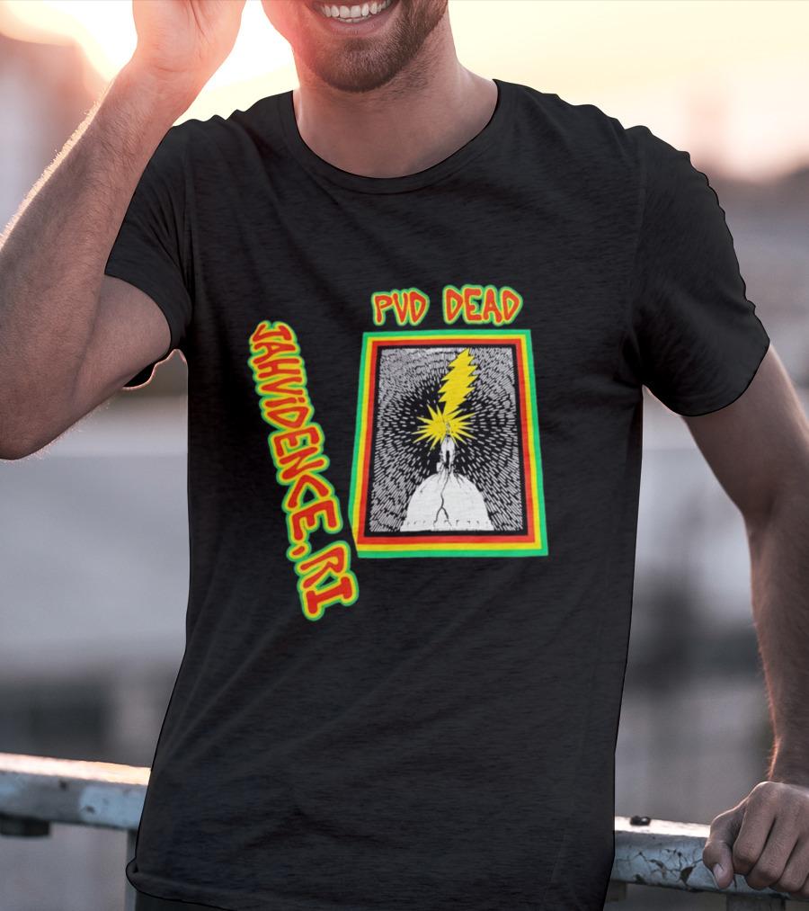 PVD Dead Jahvidence RI Providence Graphic Lightning Bolt T-Shirt