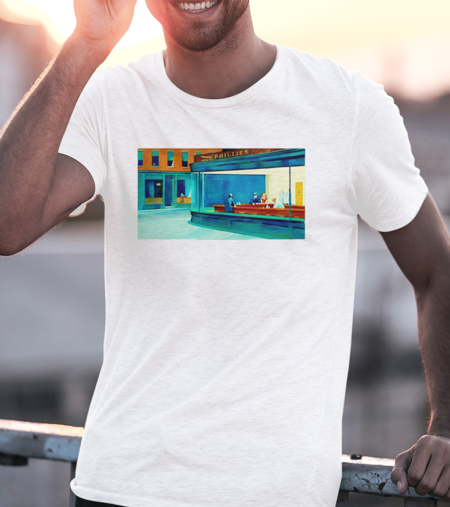 Philly Diner Institute Chicago Edward Hopper Scene T-Shirt