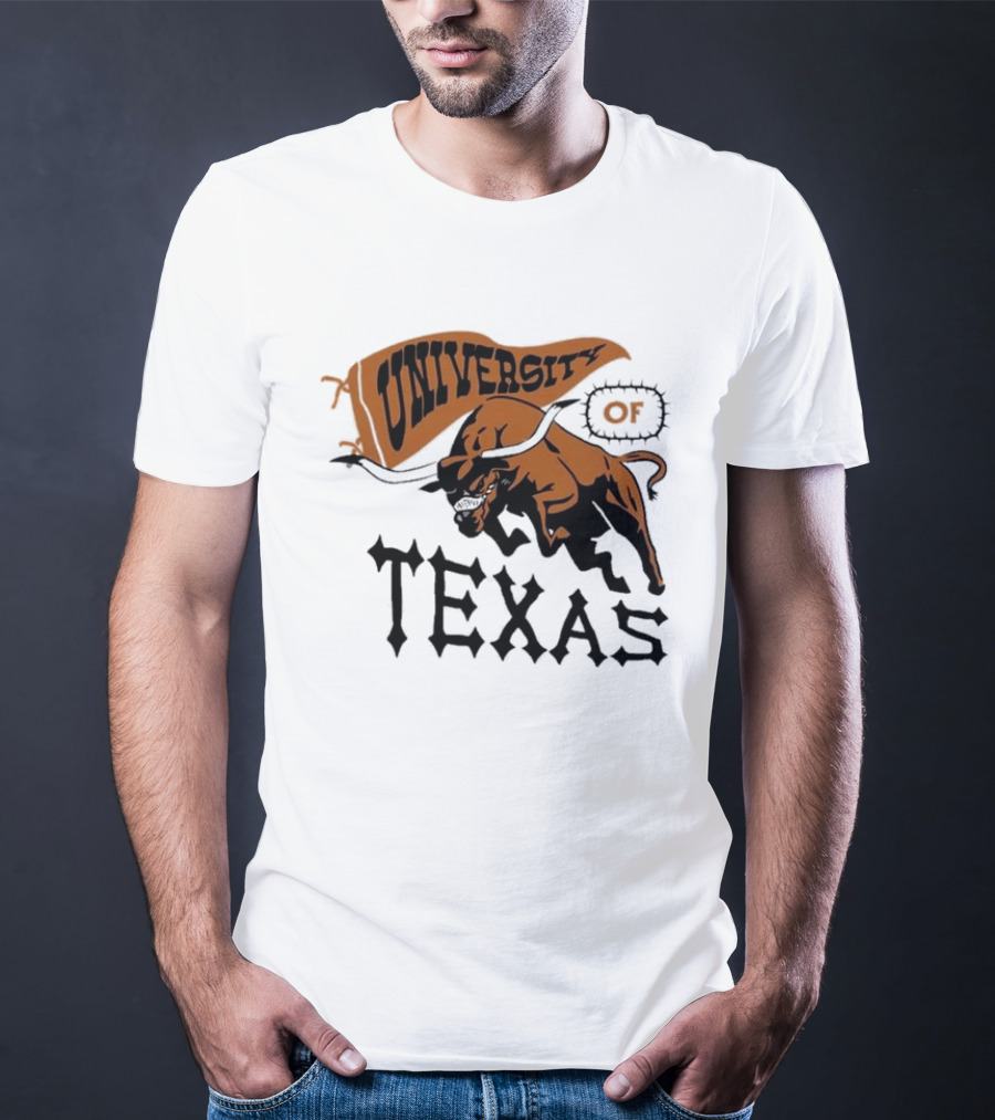 University Of Texas Longhorns Bull Mascot Banner T-Shirt
