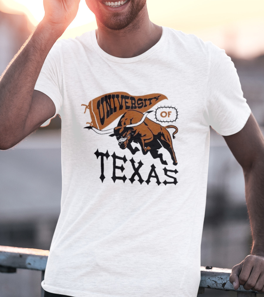 University Of Texas Longhorns Bull Mascot Banner T-Shirt