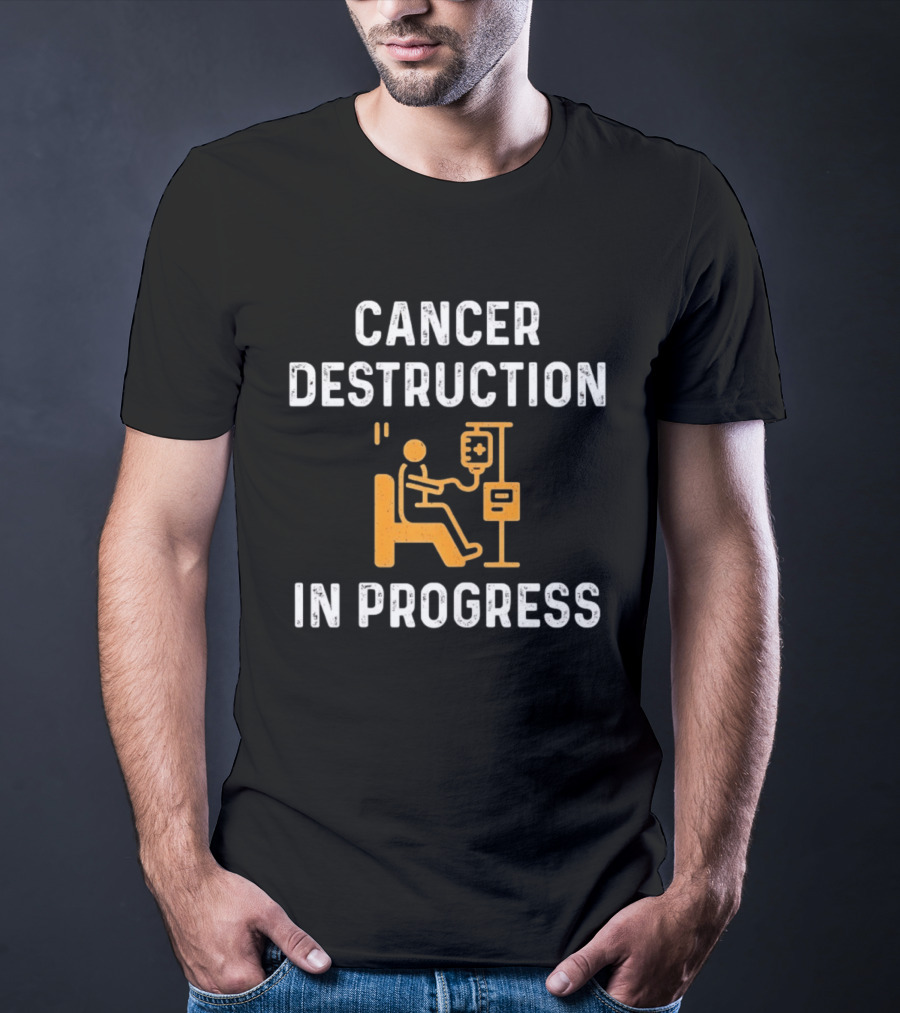 Cancer Destruction In Progress Chemotherapy Chair T-Shirt