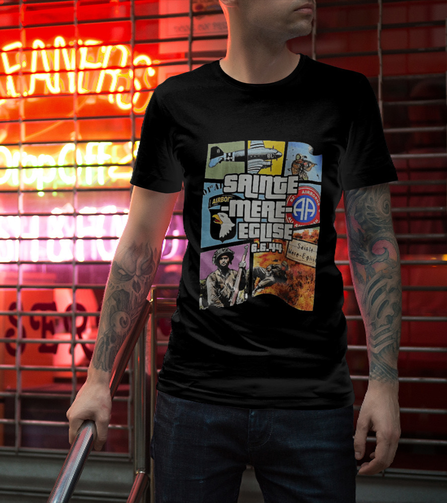 Sainte Mere Eglise 6.6.44 82nd Airborne T-Shirt