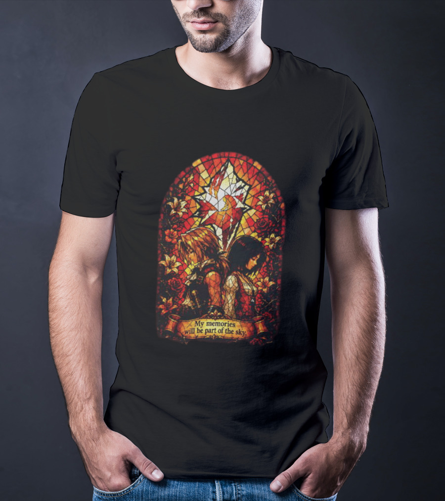 Final Fantasy Stained Glass Zidane And Garnet My Memories Will Be Part Of The Sky T-Shirt
