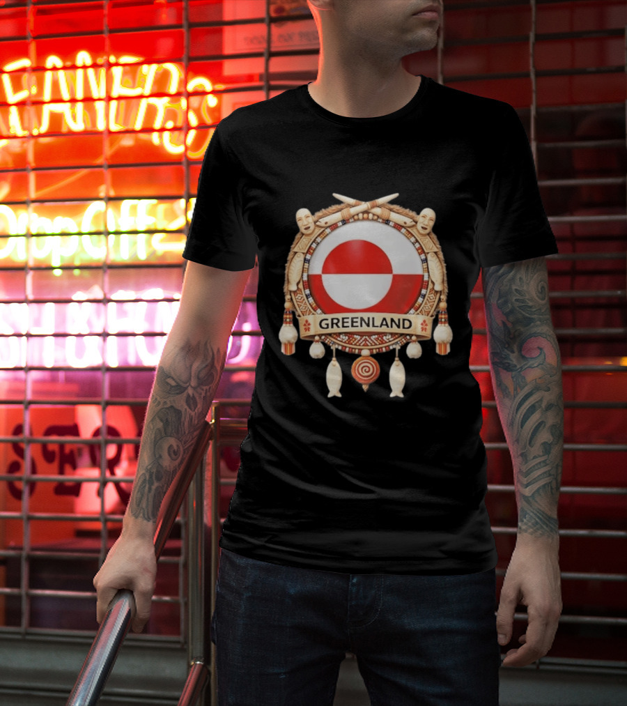 Greenland Native Heritage Circle Emblem Celebrating Cultural T-Shirt