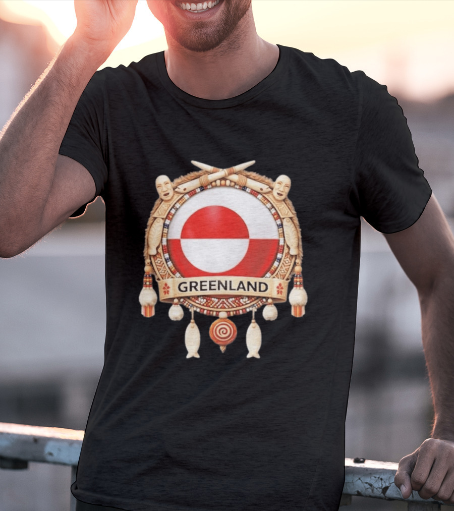 Greenland Native Heritage Circle Emblem Celebrating Cultural T-Shirt