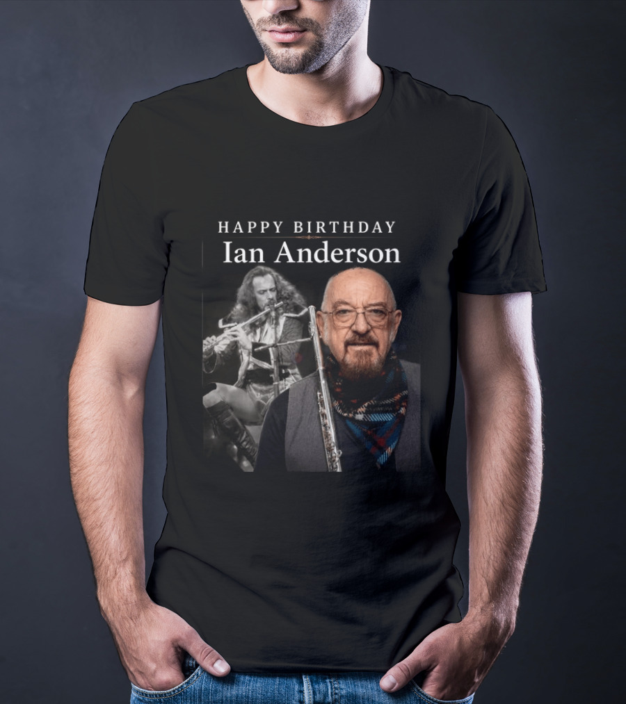 Ian Anderson Birthday Celebration Flute Iconic Musician T-Shirt