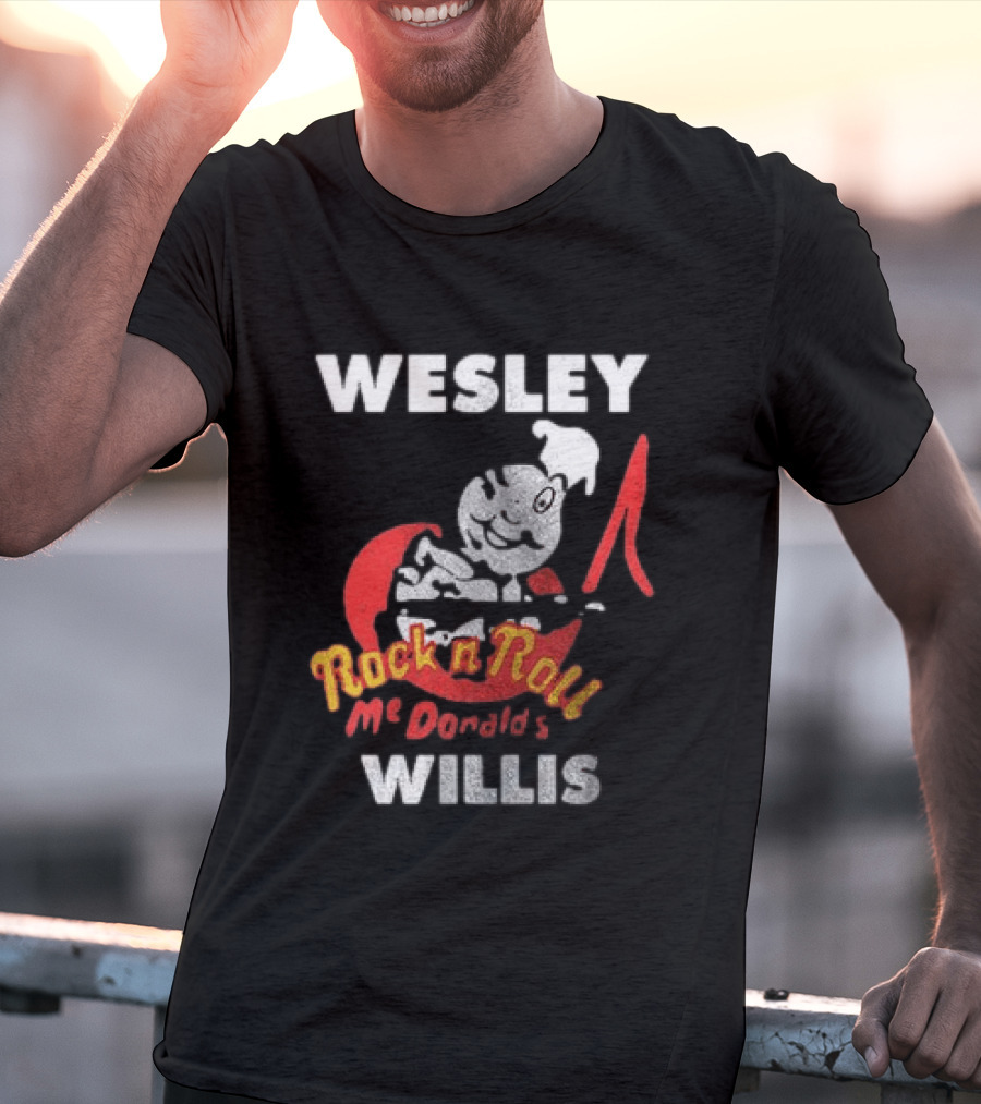 Wesley Willis McDonald's Rock N Roll Cartoon Character Moon T-Shirt