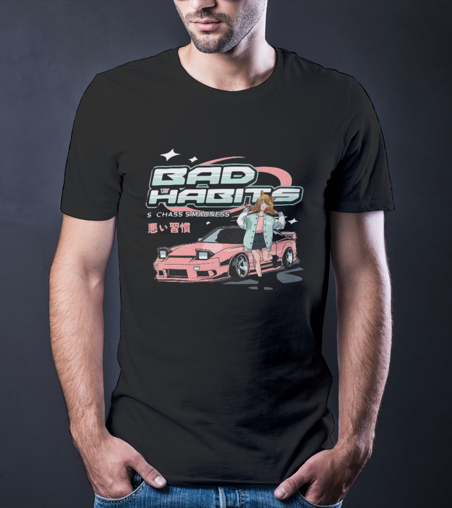 Bad Habits Nissan 180SX S Chassis Madness Anime Car Drift 1988 1998 T-Shirt
