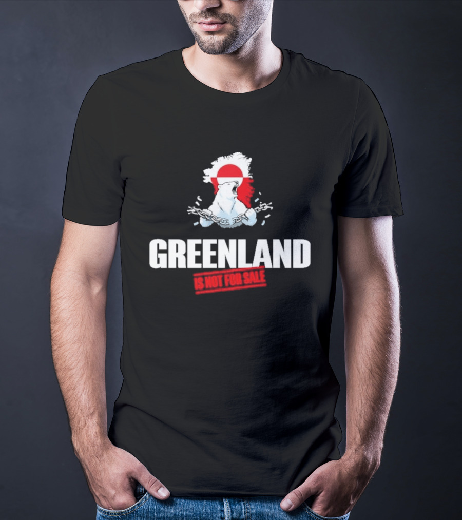 Greenland Is Not For Sale Polar Bear Art With Red Circle T-Shirt