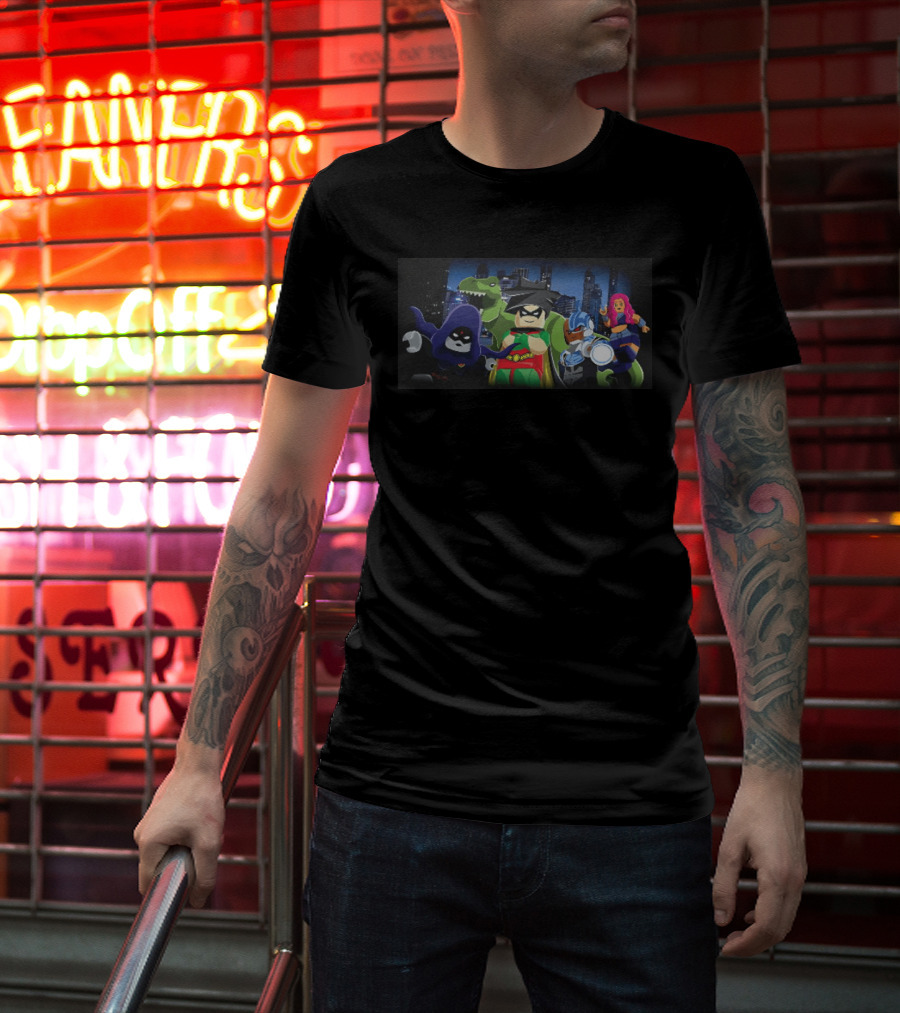 Raven Robin Cyborg Starfire Beast Boy LEGO Teen Titans DC Comics Characters T-Shirt