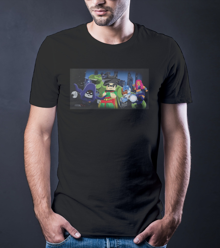 Raven Robin Cyborg Starfire Beast Boy LEGO Teen Titans DC Comics Characters T-Shirt