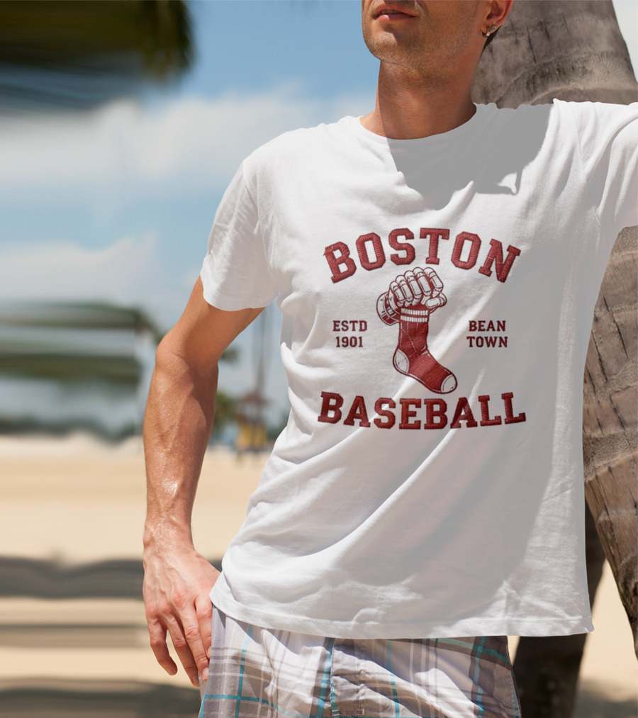 Boston Baseball Estd 1901 Bean Town Red Sock MLB T-Shirt
