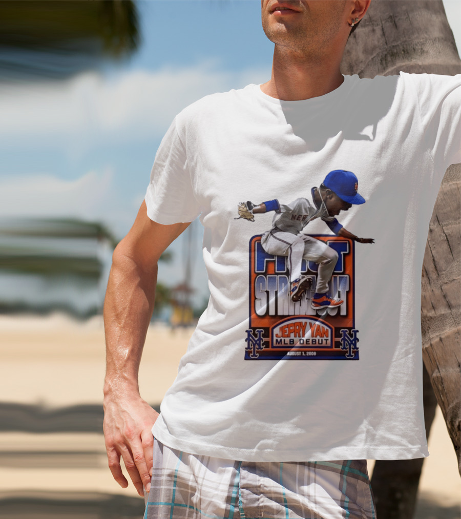 New York Mets Jepry Yan MLB Debut First Strikeout August 1 2008 T-Shirt