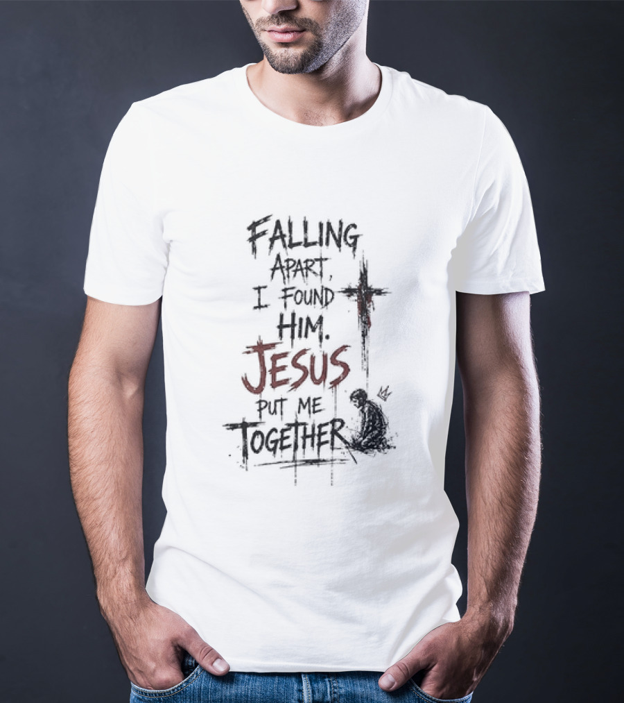 Korn Jesus Falling Apart I Found Him Jesus Put Me Together Cross Rugged T-Shirt