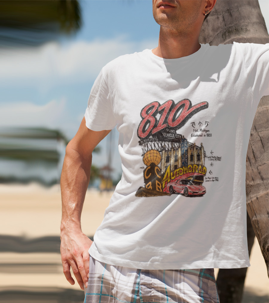 810 Flint Vehicle City Autoworld Grand Fountain Capitol Theatre McDonald's 810 Day Meal T-Shirt