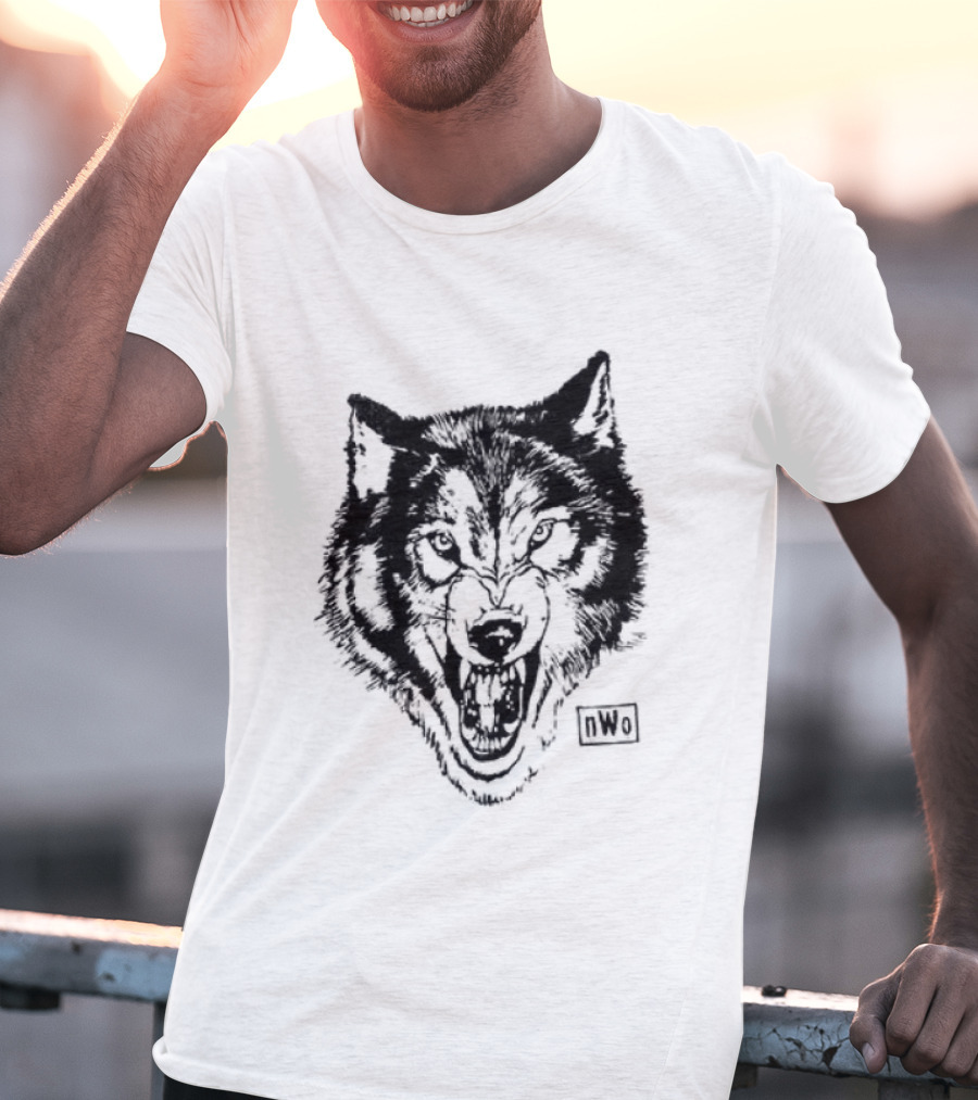 NWO New World Order Wolfpack Black Wolf Head T-Shirt
