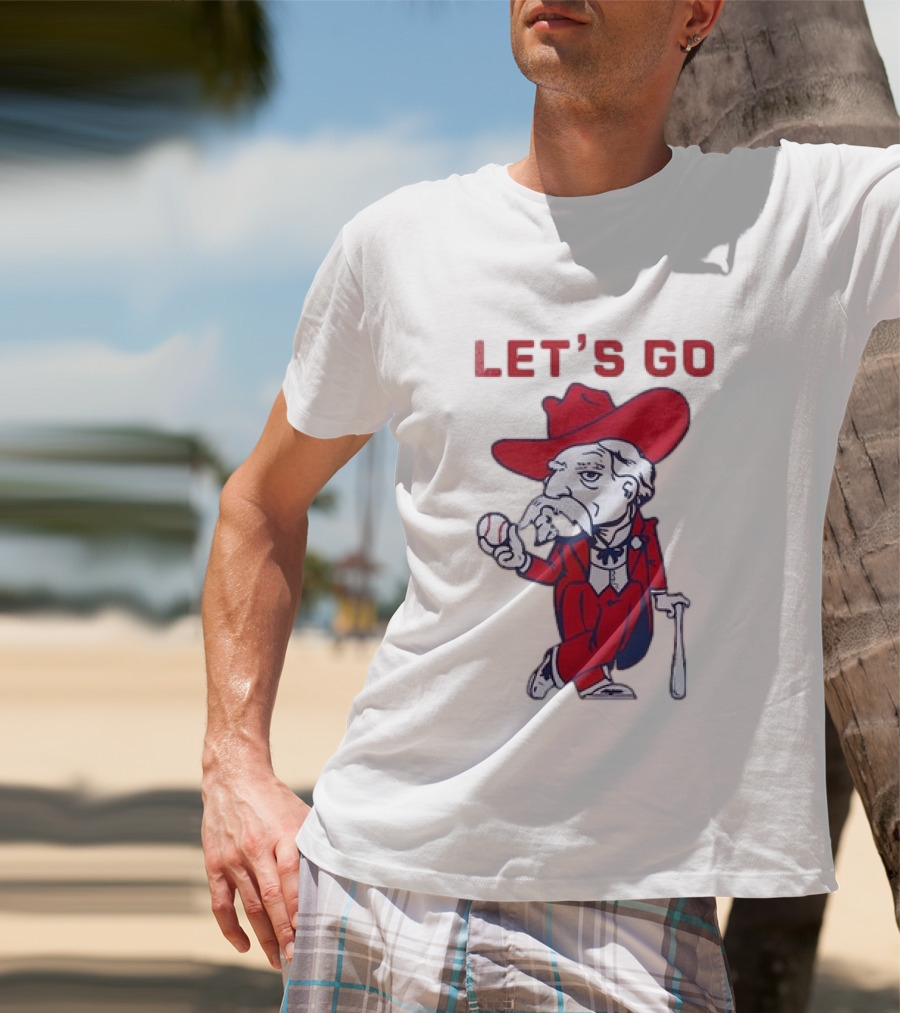 Ole Miss Rebel Mascot Let's Go Baseball T-Shirt