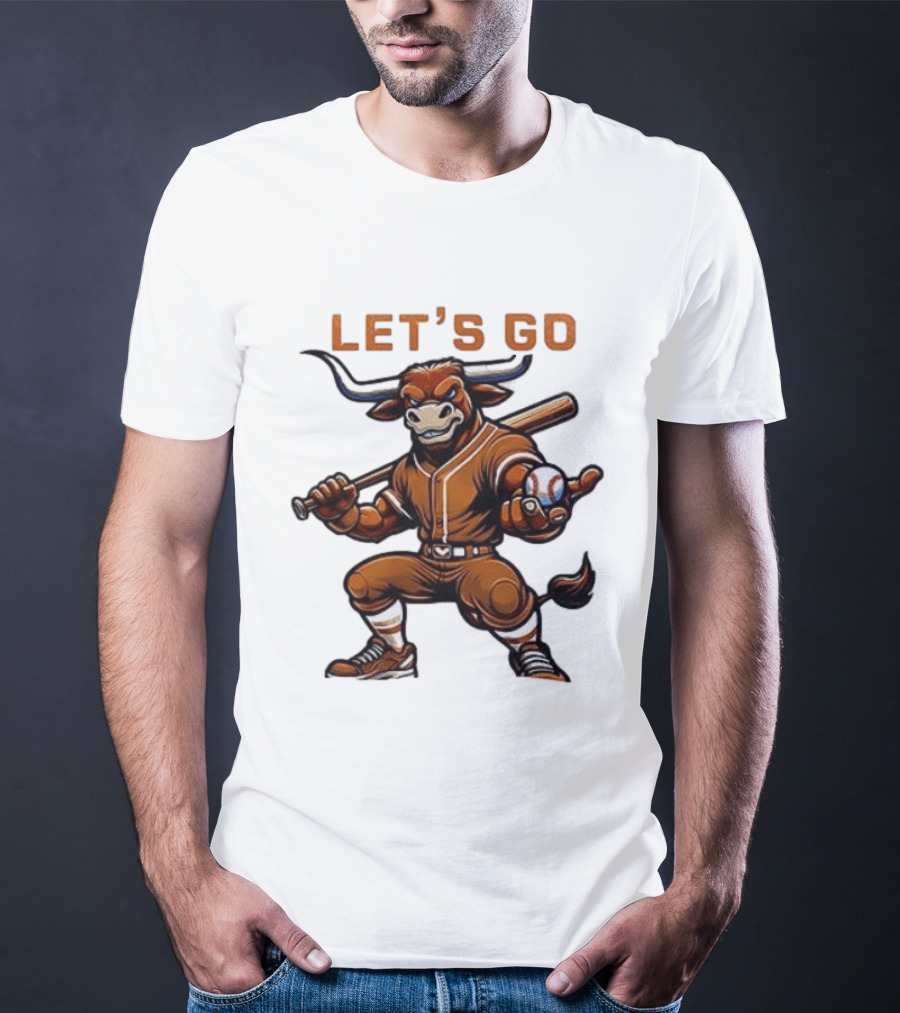 Texas Longhorns Baseball Let's Go Bull T-Shirt