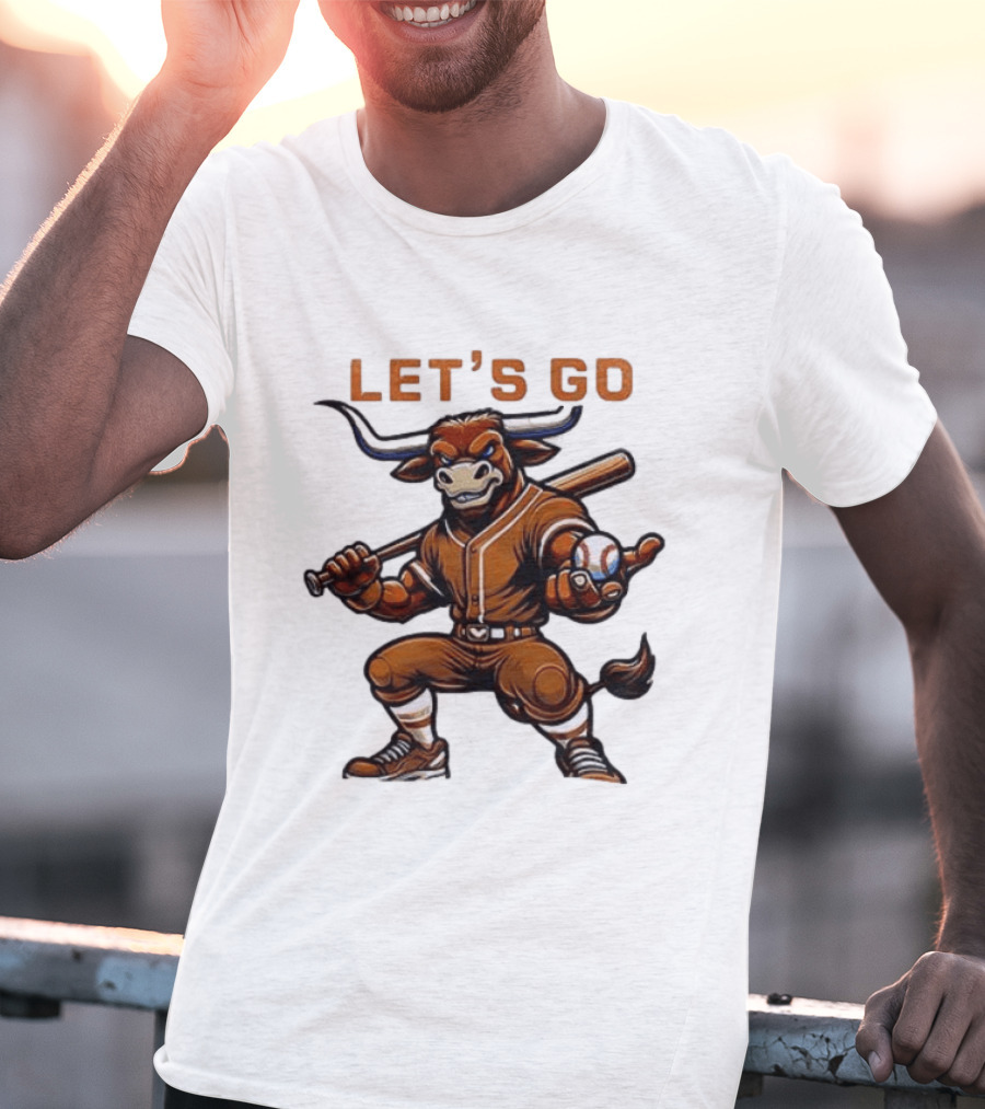 Texas Longhorns Baseball Let's Go Bull T-Shirt