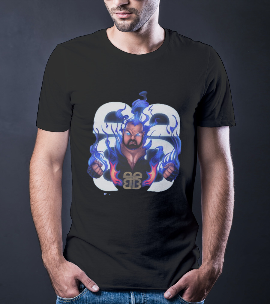 Bam Bam Bigelow WWE Flames New Jersey Devils Pro Wrestling T-Shirt