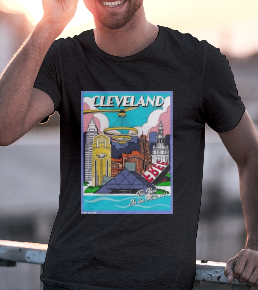 Cleveland The Best In The Midwest Only In City Skyline T-Shirt