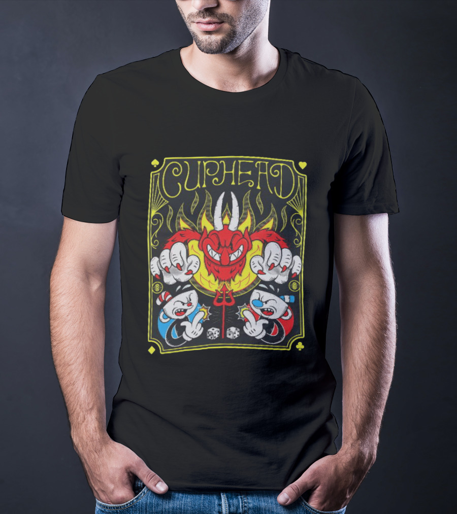 Cuphead Chogrin Devil Flames Dice Devil Characters T-Shirt