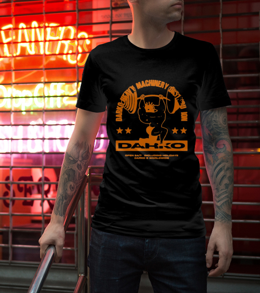 Darko Heavy Machinery Chest Pro Open 24 Hour Darko Worldwide T-Shirt