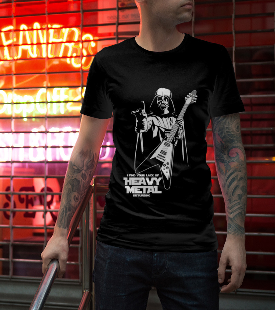 Darth Vader I Find Your Lack Of Heavy Metal Disturbing Guitar Jedi Star Wars T-Shirt