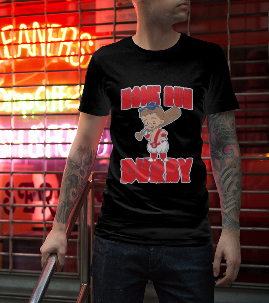Boston Red Sox Payton Tolle Home Run Durby Cartoon Baseball Player In Red And White Uniform T-Shirt